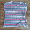 (XL) T by Talbots Multicolored Stripe Boxy Relaxed Fit Tee Comfy Casual Everyday