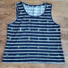(XL) Talbots 100% Cotton Embroidered Lightweight Tropical Stripe Tank Top Casual