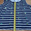 (XL) Talbots 100% Cotton Embroidered Lightweight Tropical Stripe Tank Top Casual