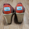 (6.5W) Toms Classic Canvas Peep Toe Wedge Colorful Bohemian Vacation Beach