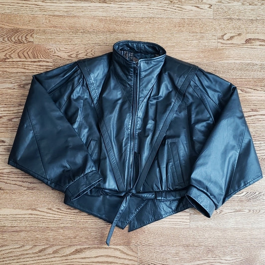 (M) Yessica C&A Genuine Cowhide Leather Jacket Biker Vintage Retro Classic Moto