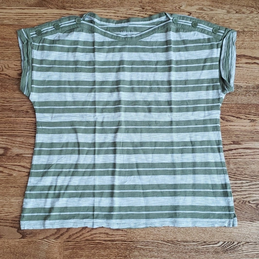 (XL) Talbots Striped Lightweight Casual Classic Relaxed Fit Comfy Everyday