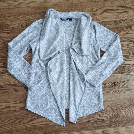 (S) Lands' End Cozy Fleece Cardigan/Sweater Winter Vibes Comfy Indoor Fuzzy