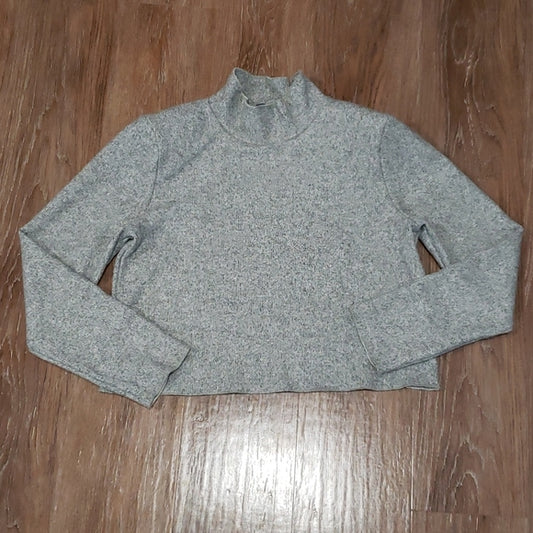 (M) Zara Soft Padded Shoulder Cropped Sweater Business Office Work Cottagecore