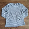 (M) Le Château Striped Nautical 100% Cotton Tee Comfy Casual Classic Raw Hem