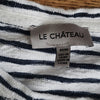 (M) Le Château Striped Nautical 100% Cotton Tee Comfy Casual Classic Raw Hem