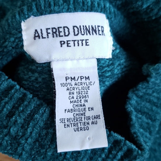 (PM) Alfred Dunner Petite Chenile Cable Knit High Neck Retro Comfy Jewel Tone