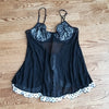 (M) Enchanté The Collection Polka Dot Ruffle Sheer Mesh Lace Intimates Evening