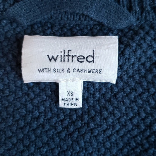 (XS) Aritzia Wilfred With Silk & Cashmere Textured V Neck Luxury Minimalist