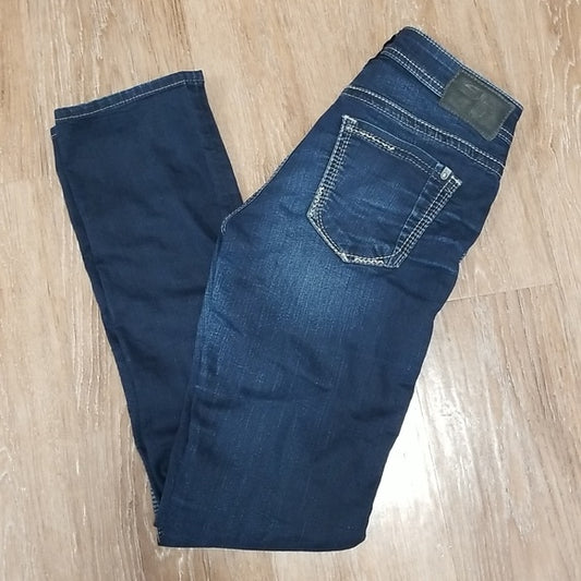 (28W/32L) Silver Jeans Co. Super Stretch Suki High Straight Dark Wash Urban