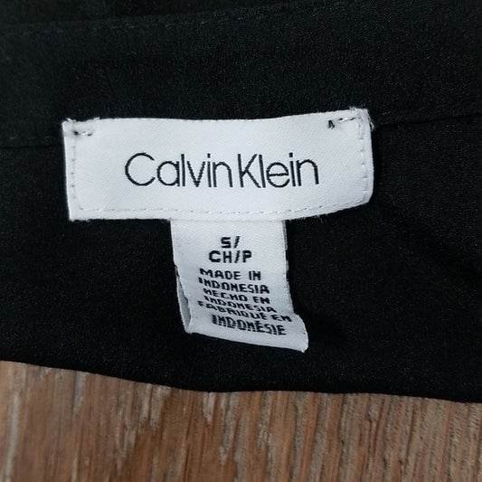 (S) Calvin Klein Blouse Gold Accents Formal Evening Business Office Workwear