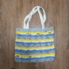 Handmade Colorful Tote Knit Woven Stripes Cottagecore Coastal Grandma