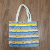 Handmade Colorful Tote Knit Woven Stripes Cottagecore Coastal Grandma