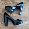 (7M) Kenneth Cole New York Platform Chunky High Heels Shiny Classic Formal