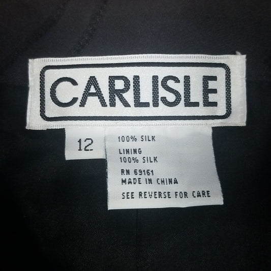(12) Carlisle Floral Formal Office 100% Silk Workwear Evening Padded Shoulders