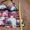 (XL) Op Ocean Pacific Tankini Top Swimwear Colorful Palm Print Vacation Beach