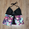 (XL) Op Ocean Pacific Tankini Top Swimwear Colorful Palm Print Vacation Beach