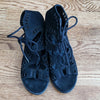 (8.5M) Steve Madden Suede Leather Upper Lace Up Eyelet Sandals Bohemian Goth