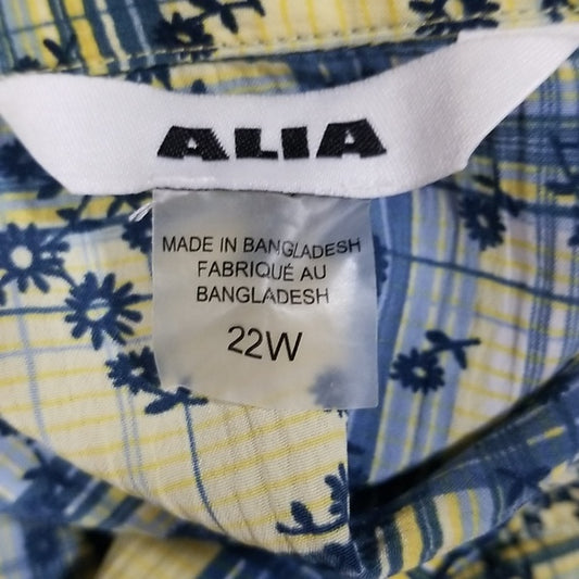 (22W) Alia Plaid Floral Casual Vacation Resortwear Comfortable Lightweight