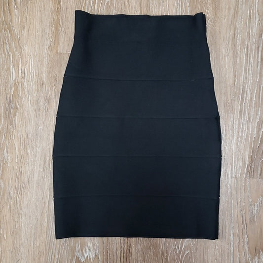 (S) BCBGMAXAZRIA "Simone" Bandage Wrap Bodycon Mini Skirt Evening Fitted Stretch