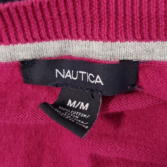 (M) Nautica Striped Lightweight 100% Cotton Cottagecore Comfortable Casual