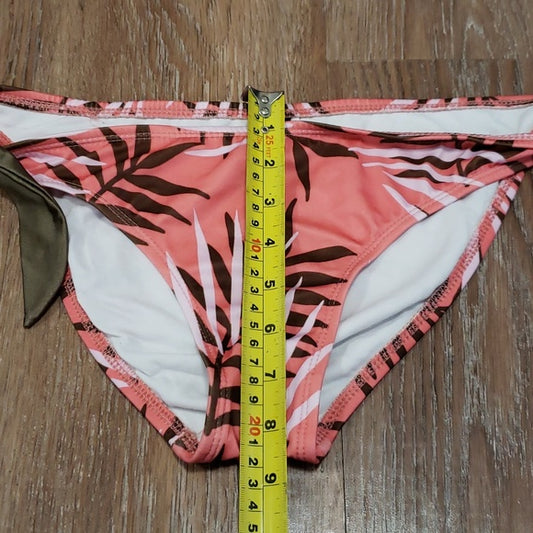 (M) Guess Los Angeles Palm Print Tie Triangle Bikini Vacation Pool Beach Coastal