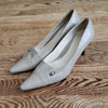(9) Amalfi Made in Italy Neutral Tone Pointy Toe Leather Heels Formal Occasion