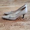 (9) Amalfi Made in Italy Neutral Tone Pointy Toe Leather Heels Formal Occasion