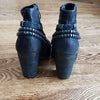 (9M) Vince Camuto Leather Upper Heeled Booties Bead Details Goth Rock Occasion