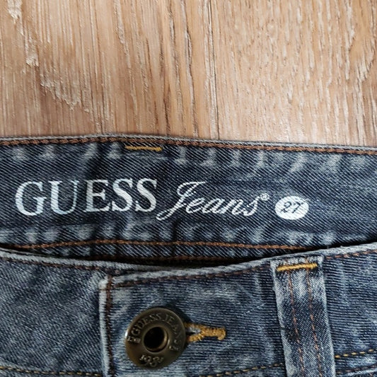 (27W) Guess Jeans Los Angeles Distressed Mini Jean Shorts California Denim Trend