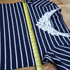 (XL) Talbots Striped Nautical Lace Trim Collar Design Lightweight 100% Cotton
