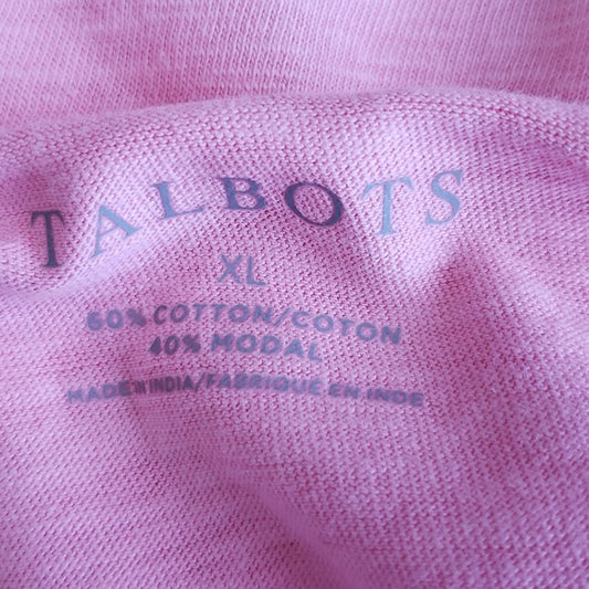 (XL) Talbots Embroidered Lightweight Boxy Fit Casual Lightweight Vacation Cool