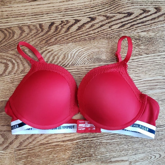 (36C) Tommy Hilfiger Classic Color Scheme Padded Support Underwire Bra Intimates