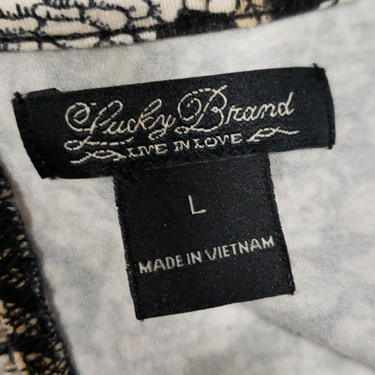 (L) Lucky Brand Los Angeles California Floral Peasant Keyhole Tie Waist Casual