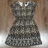 (L) Lucky Brand Los Angeles California Floral Peasant Keyhole Tie Waist Casual