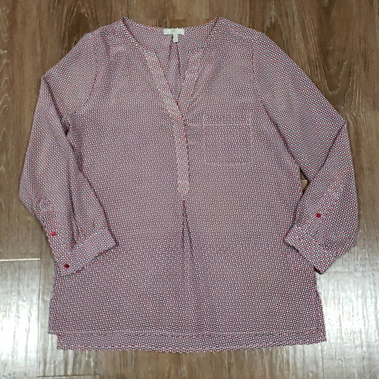 (XS) Joie 100% Silk Geometric Flowy Blouse Business Casual Luxury Formal