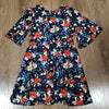 (L) Dex Floral Midi Flowy Loose Statement Sleeves Garden Party Casual Classic