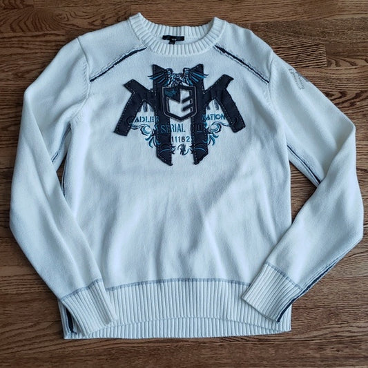 (M) KĀRV Adler Nation Republika Nacional Knit Logo Crew Neck Sweater 100% Cotton