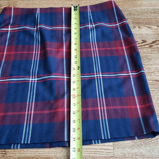 (8) Tommy Hilfiger Plaid Print Tartan Slim Fit Midi Skirt Business Casual Pencil