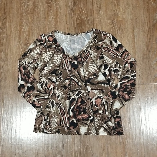 (M) Animal Print Casual Classic Fit Comfort Everyday Abstract Art Deco V Neck