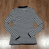 (S) ORLY Stripes Casual Office Comfortable Classic V Neck Illusion Nautical