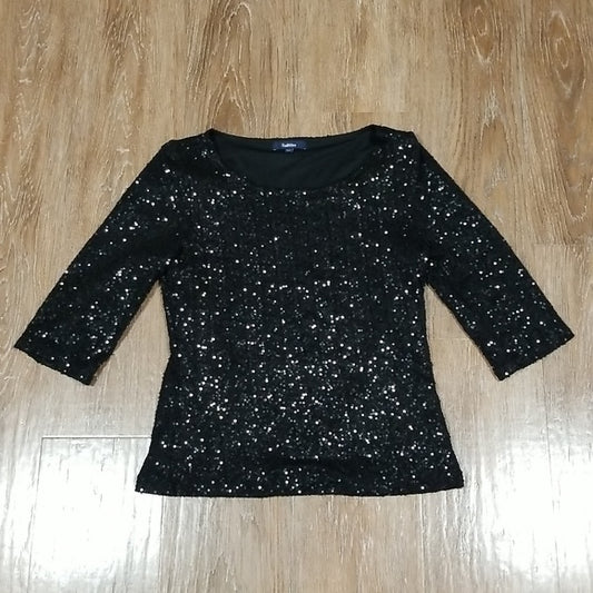 (S) Reitmans Sequined Top Evening Date Night Classic Fit Party Date Night Out