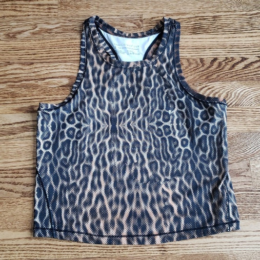 (S) Yogalicious Lux Leopard Print Top Activewear Yoga Racerback Athletic Stretch