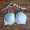 (38D) Victoria's Secret Padded Bikini Top Scalloped Edges Tie Neck Beach Vacay