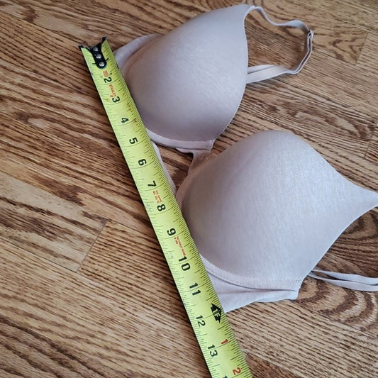 (32D) Victoria's Secret Padded Perfect Coverage Neutral Heathered Underwire Bra