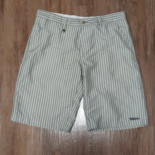(34W) Wilson Men's Striped Flat Front Casual Shorts Vacation Leisure Travel