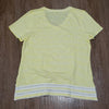 (XL) Talbots Lightweight Bohemian Flare Tee Casual Striped V Neck Vacation