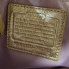 COACH Metallic Gold Plaid Monogram Logo Mini Handbag Luxury Formal Occasion