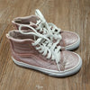 (13.5) VANS Youth Girl's Sparkly Glitter Pink Hi Top Classic Lace Up Skate Shoes