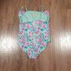 (14-16) George Youth Girl's One Piece Ruffle Floral Swimsuit Beach Vacation Pool